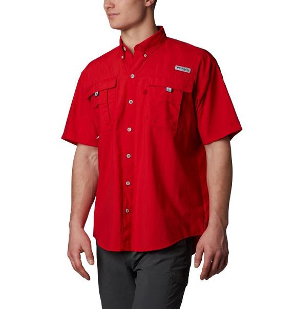 Columbia PFG Bahama II Fishing Shirts Red For Men's NZ31964 New Zealand